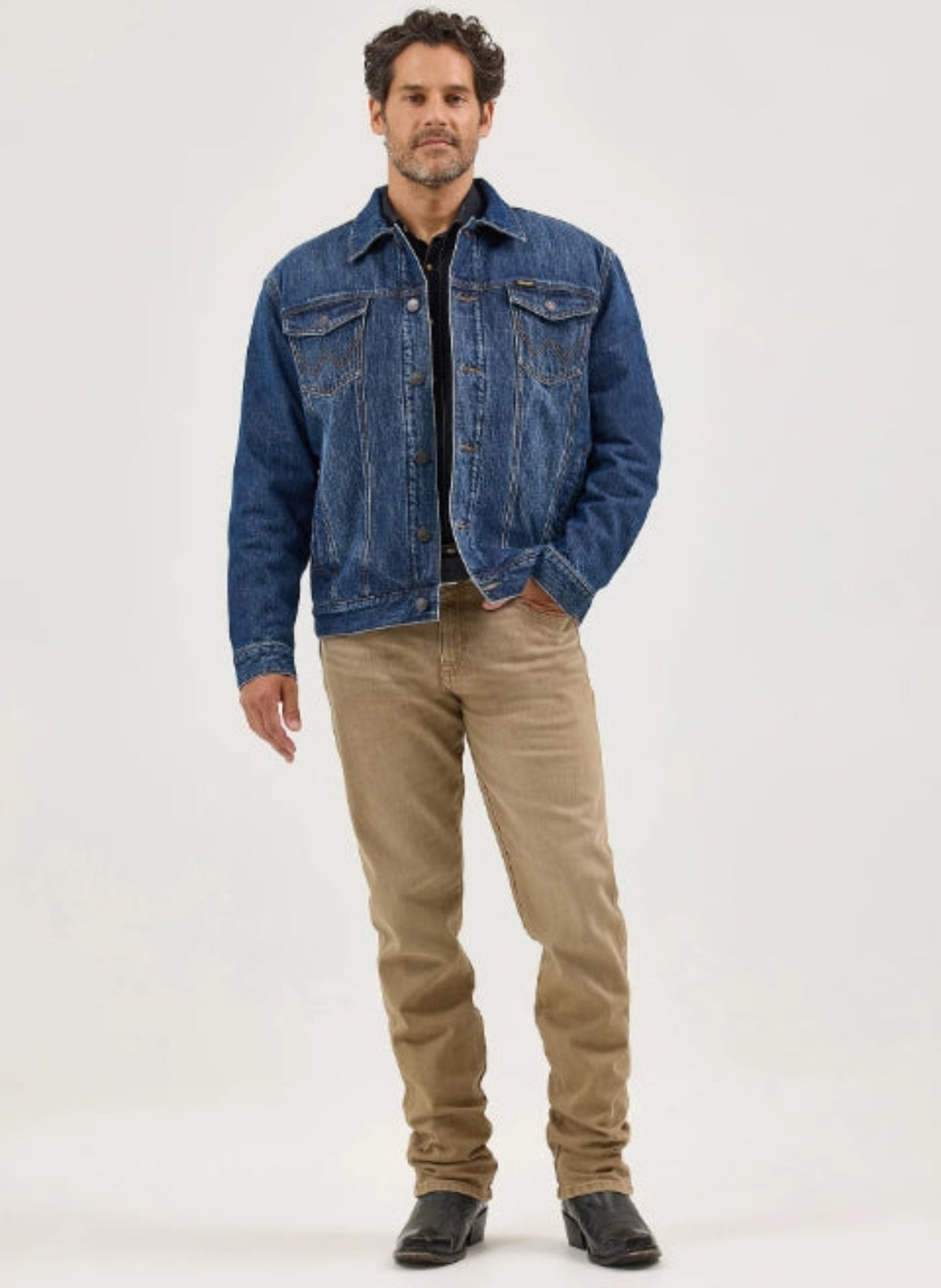 Wrangler Men's Retro® Sherpa Lined Button Denim Jacket - Work World - Workwear, Work Boots, Safety Gear
