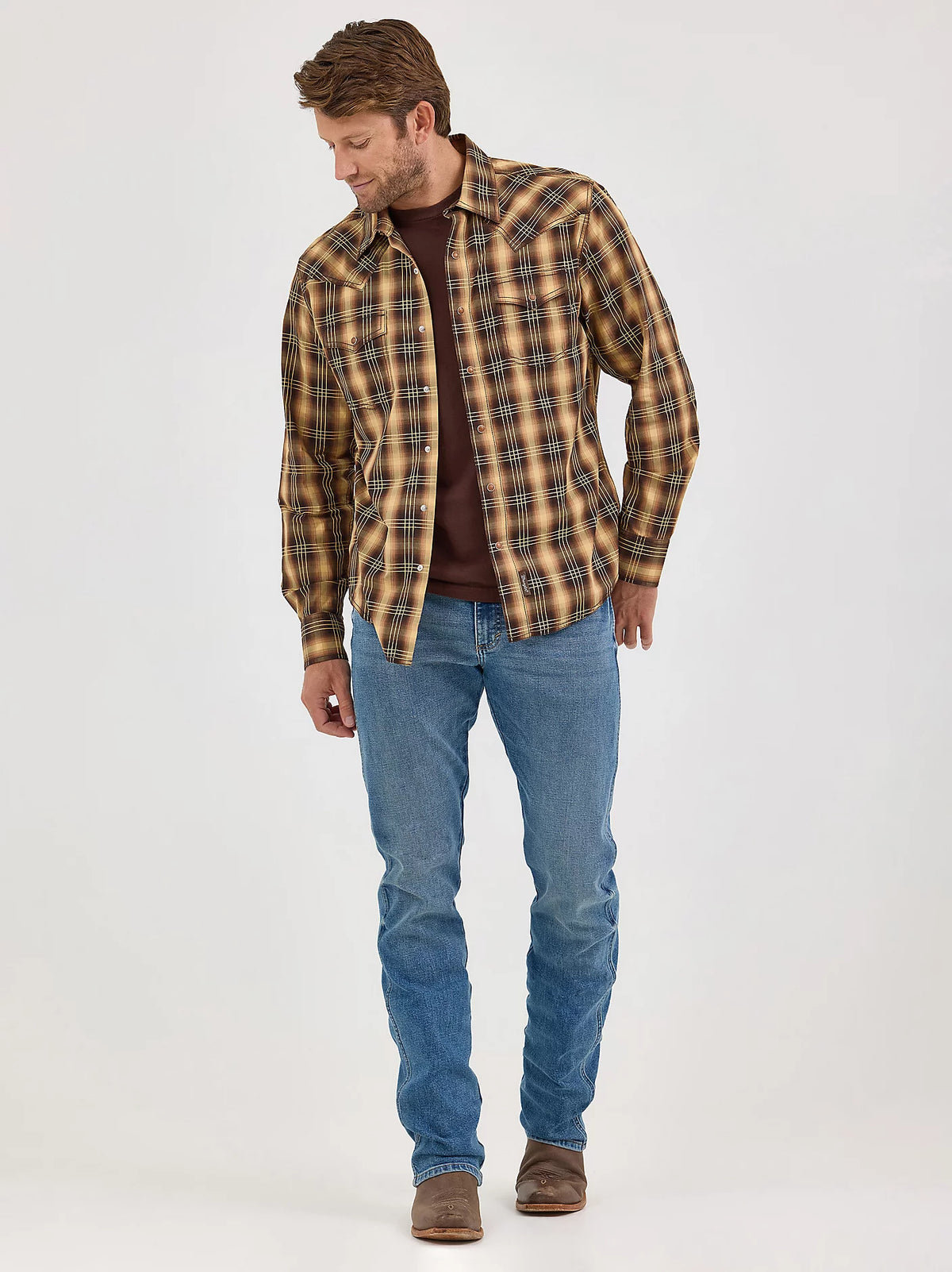 Wrangler Men's Retro® Premium Cotton Snap-Front Long Sleeve Work Shirt - Work World - Workwear, Work Boots, Safety Gear