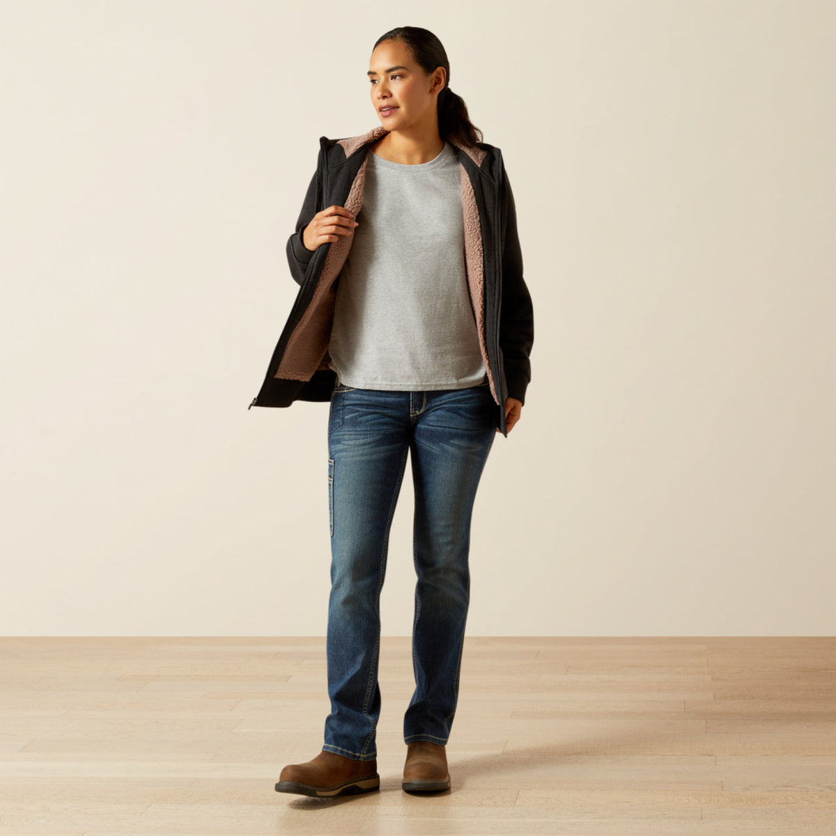 Ariat Women's Rebar Sherpa-Lined Full Zip Hoodie Sweatshirts & Hoodies Ariat
