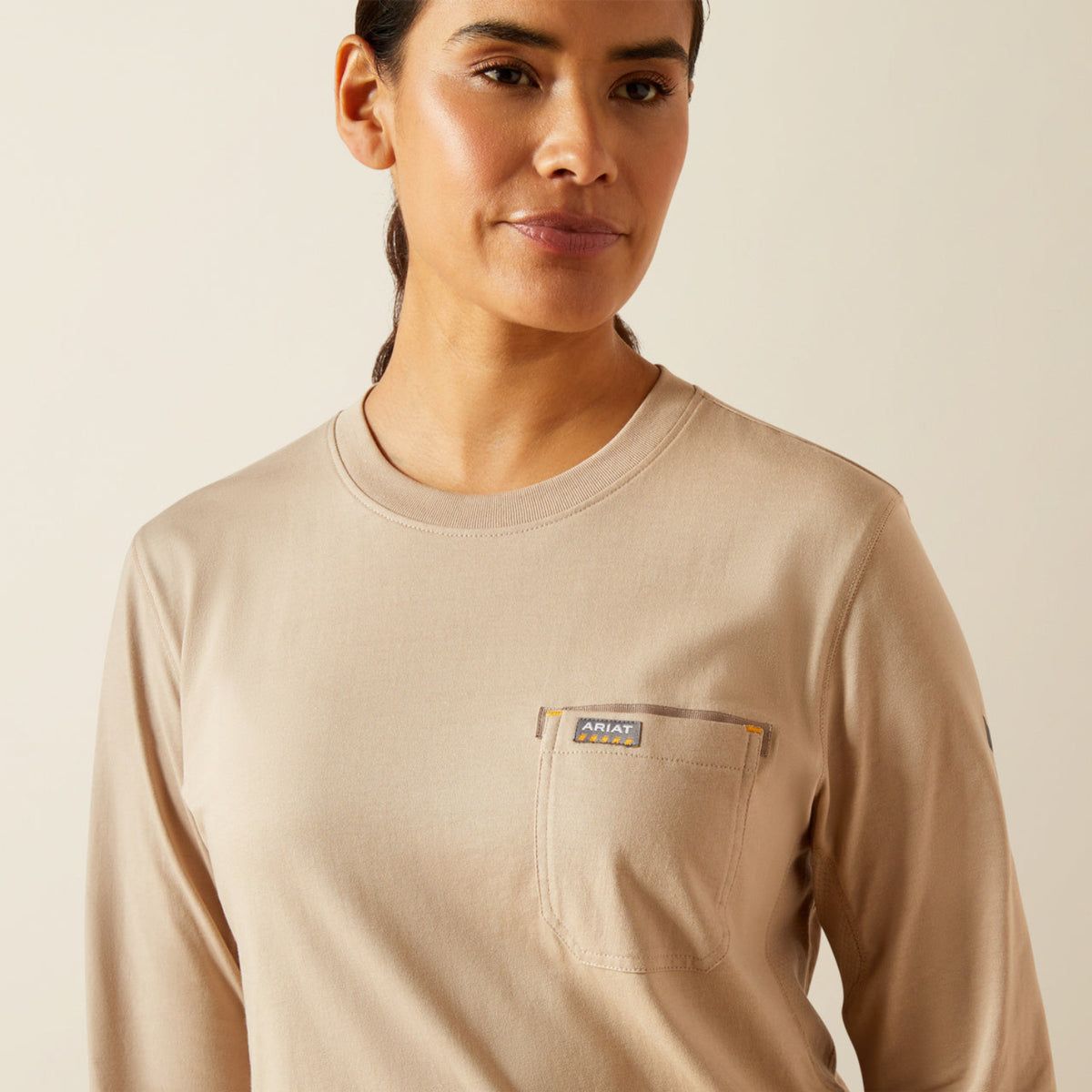 Ariat Women's Rebar Workman Logo Pocket Long Sleeve T-Shirt Long Sleeve T-Shirts Ariat