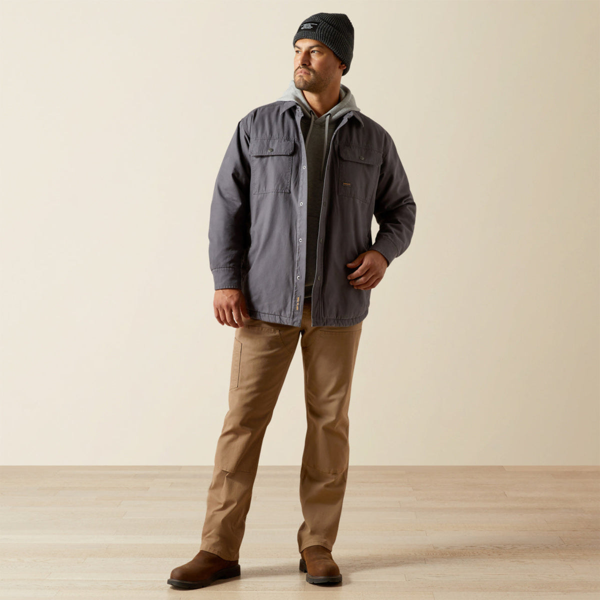 Ariat Men's Rebar Canvas Snap-Button Front Shirt Jacket Work Shirts Ariat