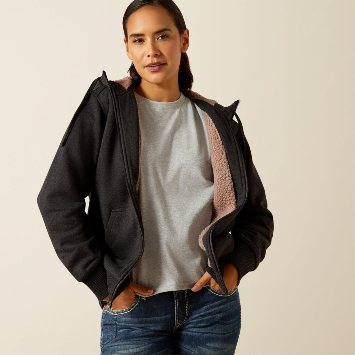 Ariat Women's Rebar Sherpa-Lined Full Zip Hoodie Sweatshirts & Hoodies Ariat