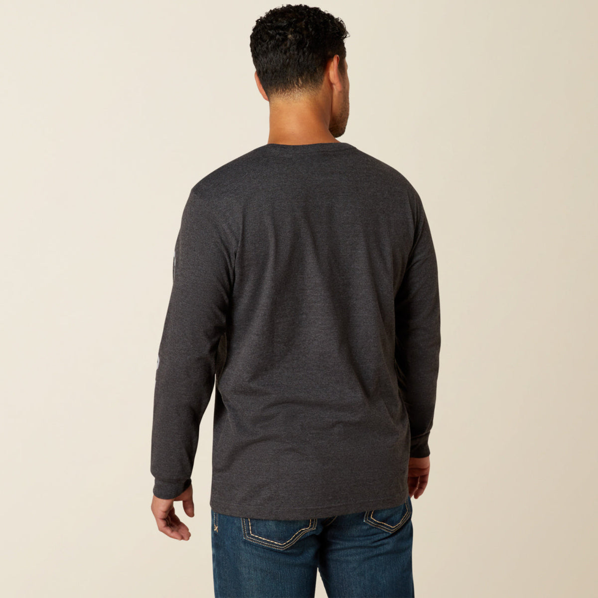 Ariat Men's Rebar Cotton Strong Chest Pocket Long Sleeve Logo T-Shirt - Work World - Workwear, Work Boots, Safety Gear