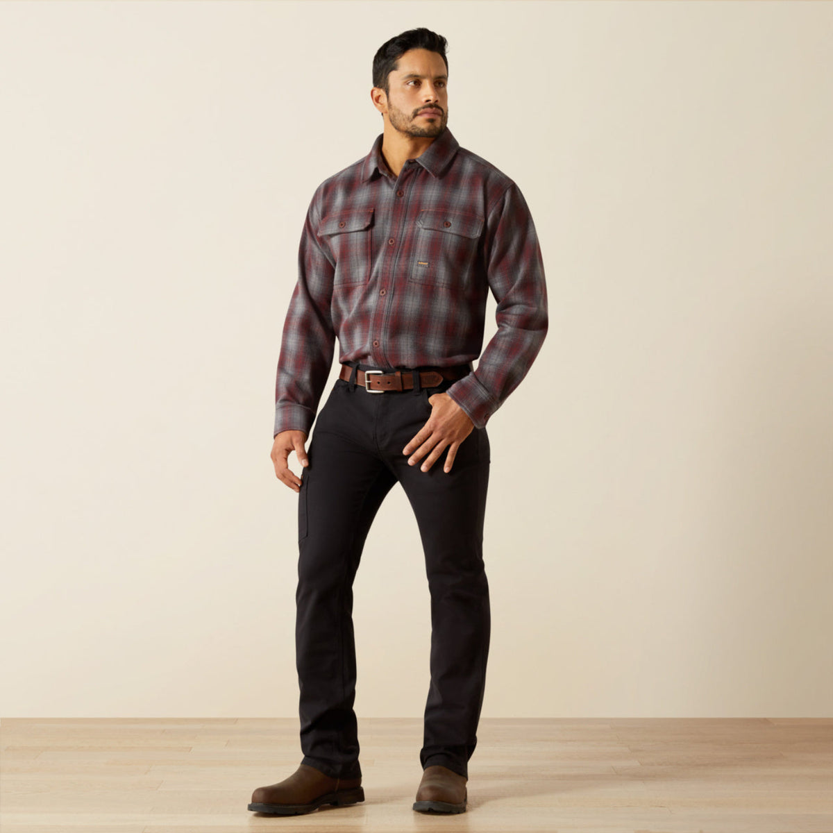 Ariat Men's Rebar Heavy Long Sleeve Flannel Work Shirt Work Shirts Ariat