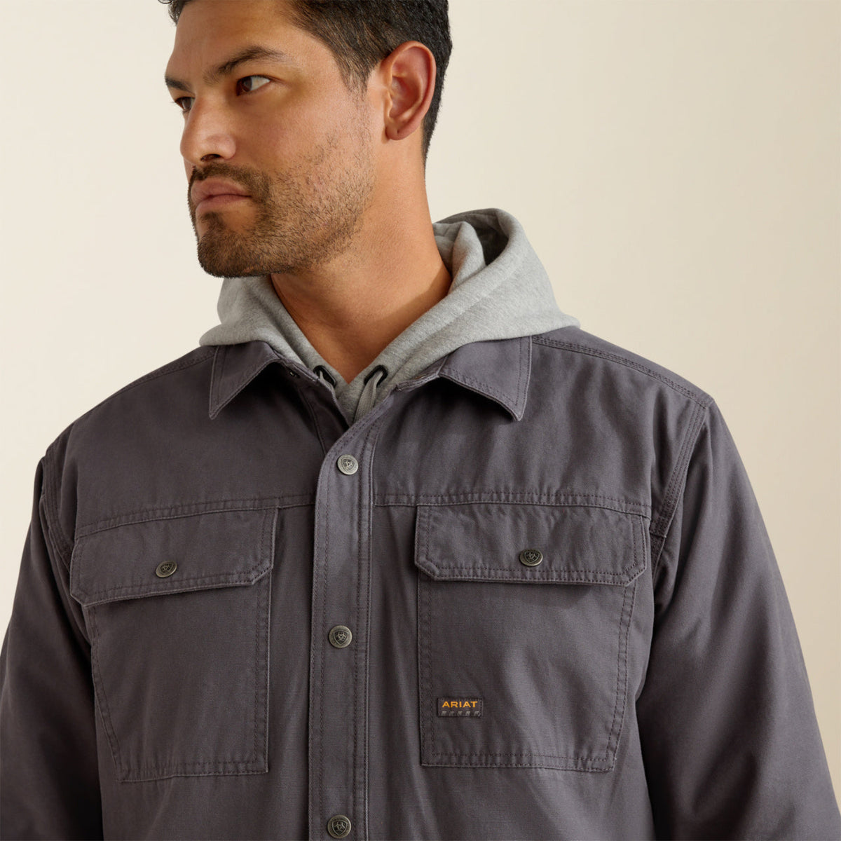 Ariat Men's Rebar Canvas Snap-Button Front Shirt Jacket Work Shirts Ariat