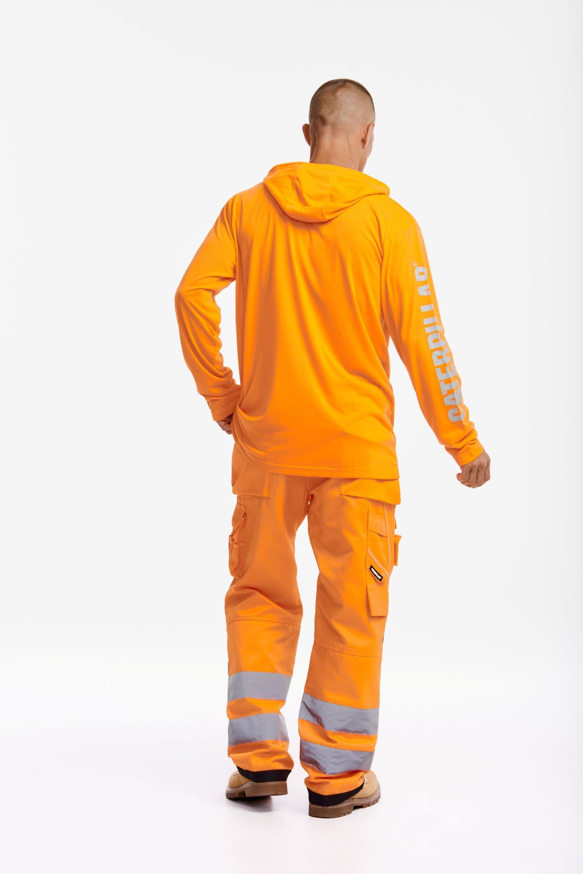 CAT Men's Hi-Vis UPF Hooded Long Sleeve T-Shirt - Work World - Workwear, Work Boots, Safety Gear