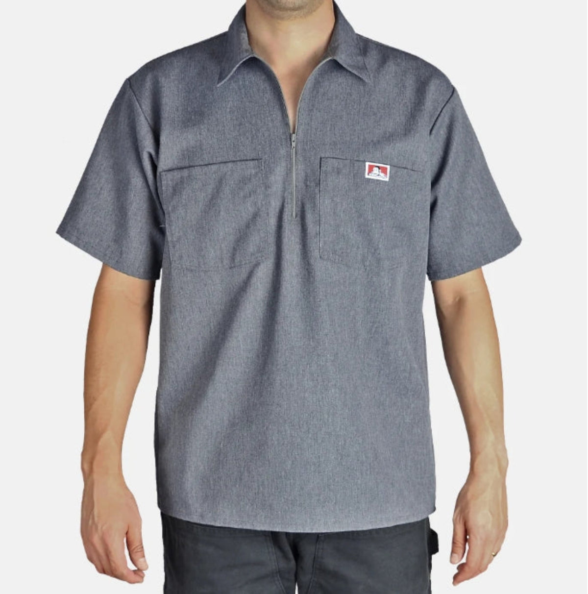 Ben Davis Men's Solid 1/2 Zip Short Sleeve Work Shirt - Work World - Workwear, Work Boots, Safety Gear