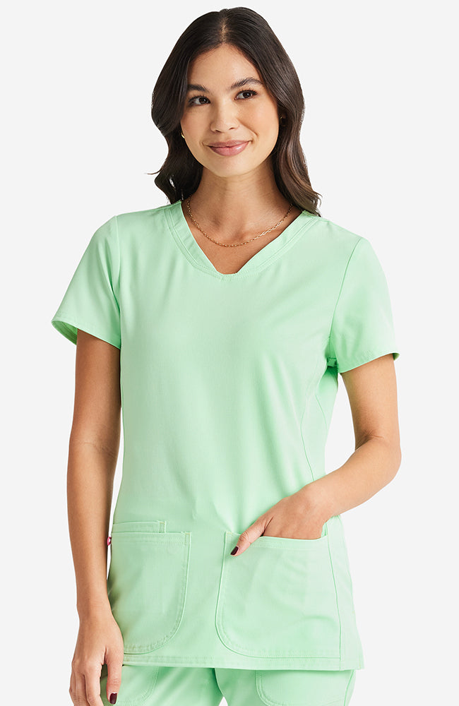 HeartSoul Women&#39;s Pitter-Pat V-Neck Solid Scrub Top - Work World - Workwear, Work Boots, Safety Gear