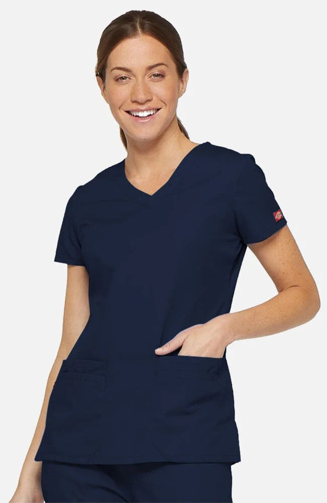 Dickies Women's 5-Pocket Shaped V-Neck Scrub Top - Work World - Workwear, Work Boots, Safety Gear