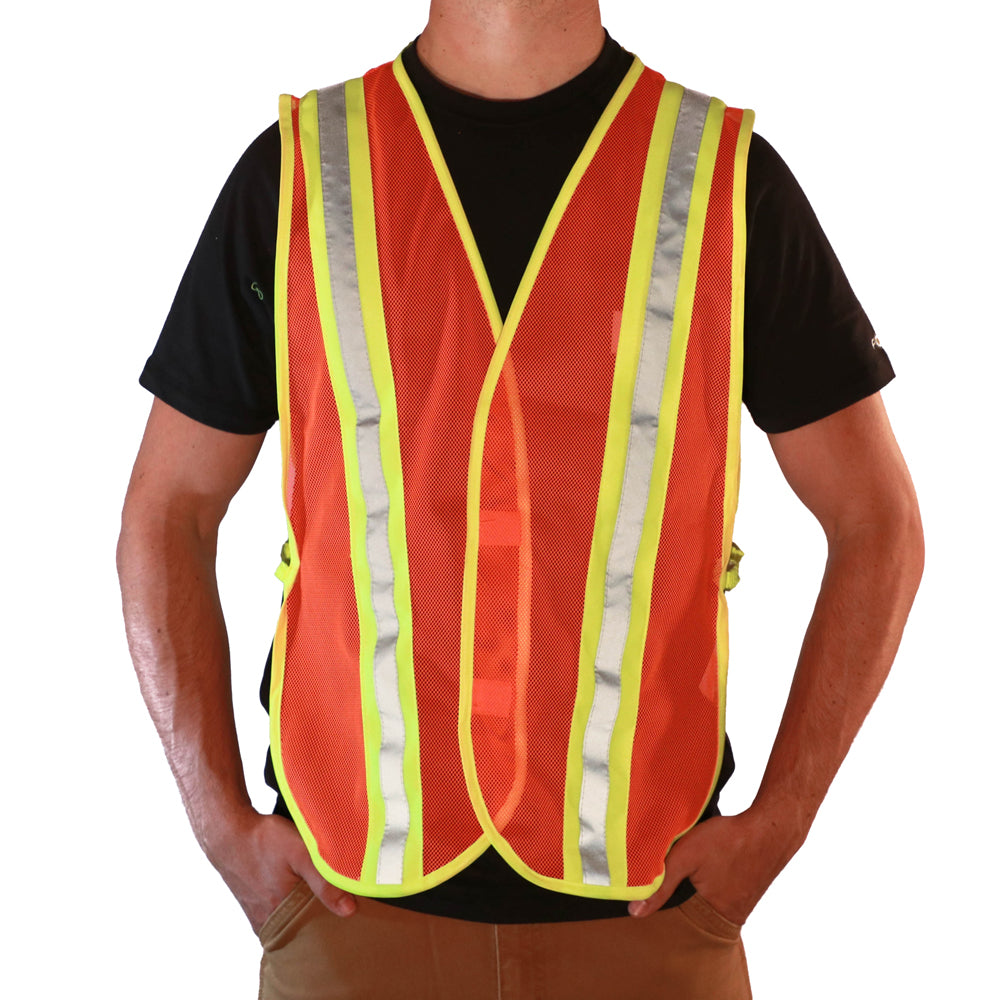 2W International Unisex Blaze Mesh Safety Vest_Orange - Work World - Workwear, Work Boots, Safety Gear