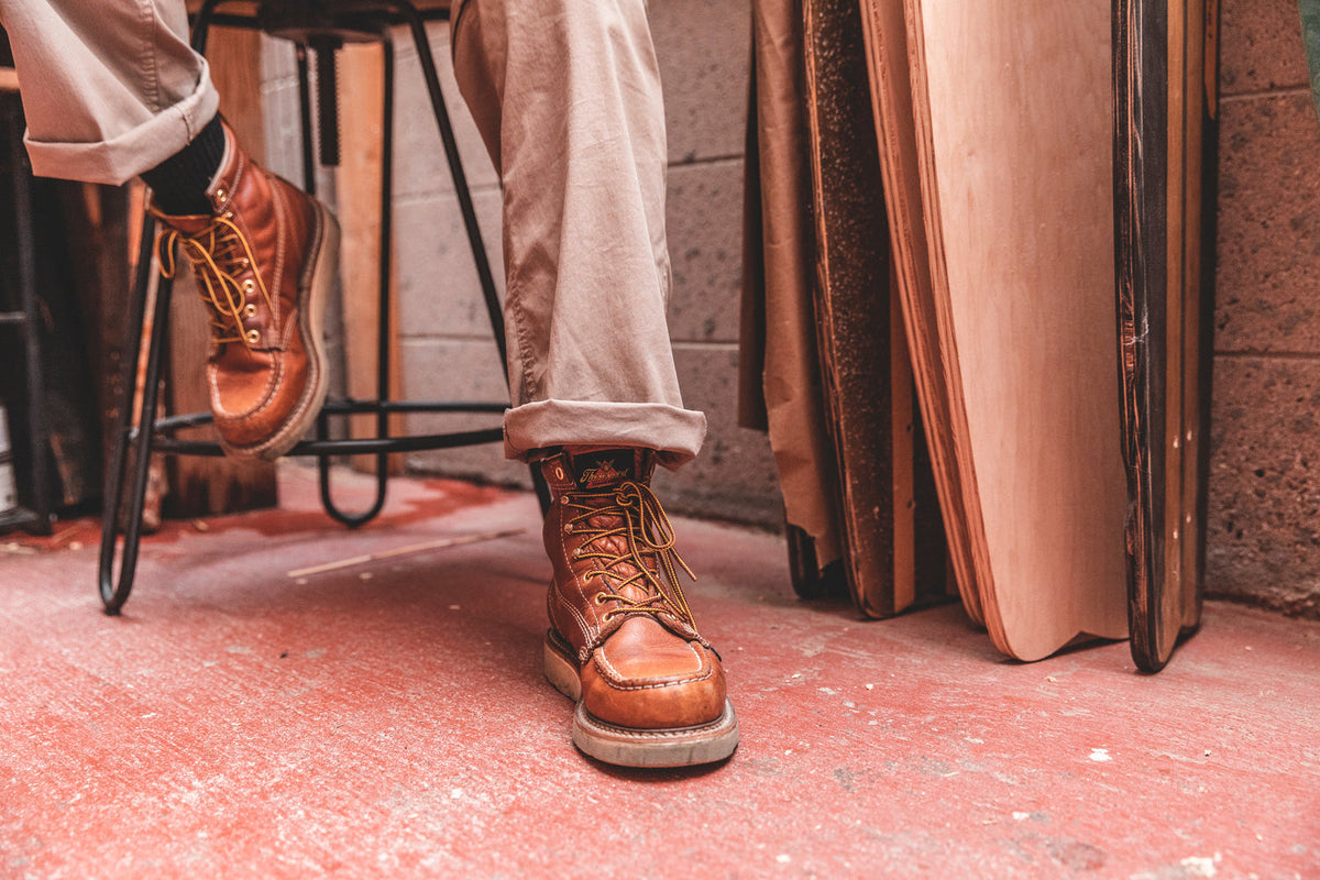 Thorogood Men's American Heritage MAXWear Wedge 6" Steel Toe Work Boot_Tobacco Work Boots Thorogood
