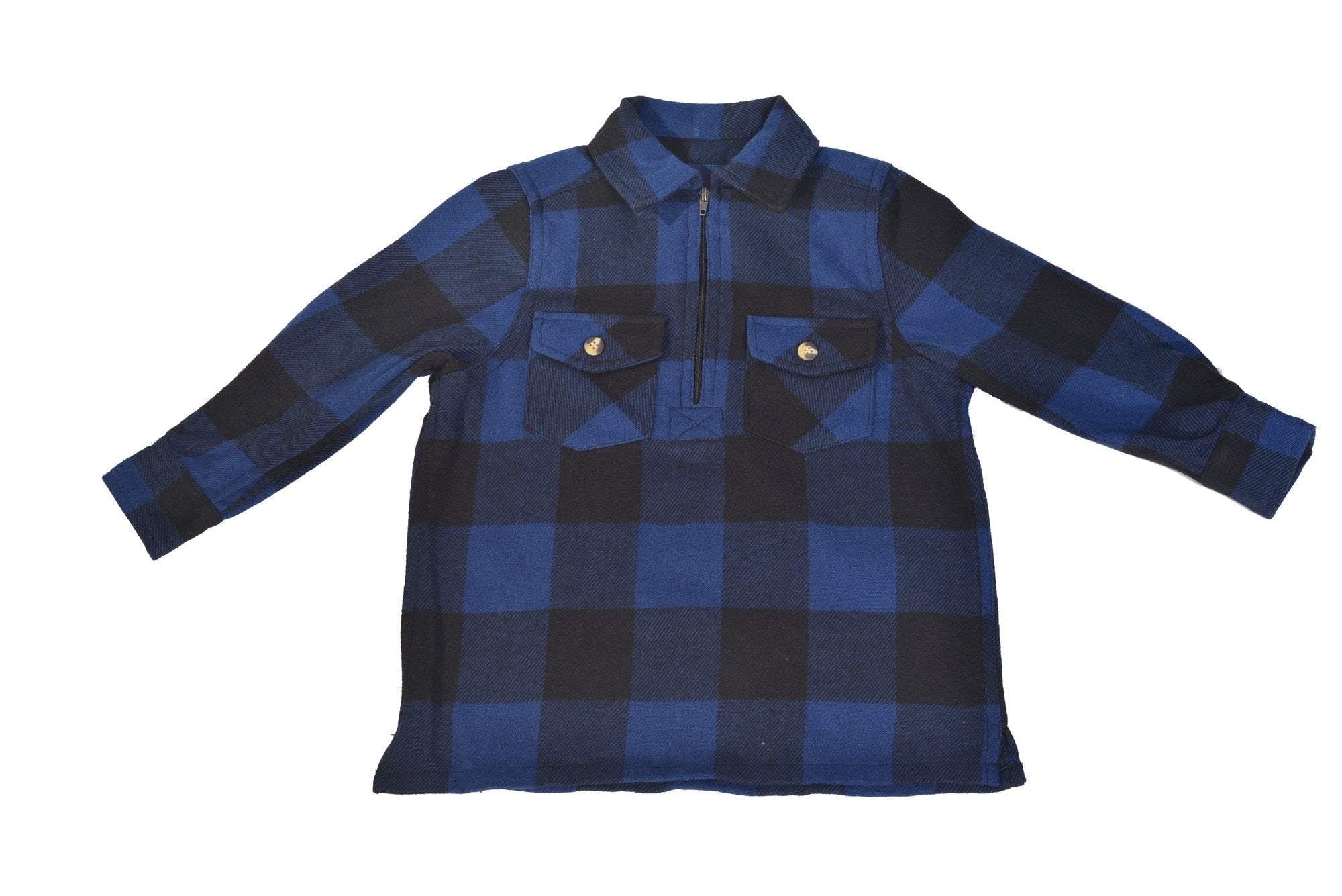 Hickory Shirt Co. Toddler Long Sleeve Buffalo Plaid HalfZip Flannel S