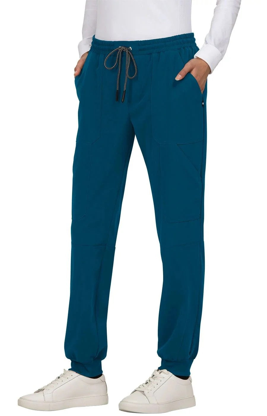 koi Women's Next Gen Good Vibe Women's 7-Pocket Stretch Scrub Pant Scrubs koi Caribbean Blue 2XL Reg
