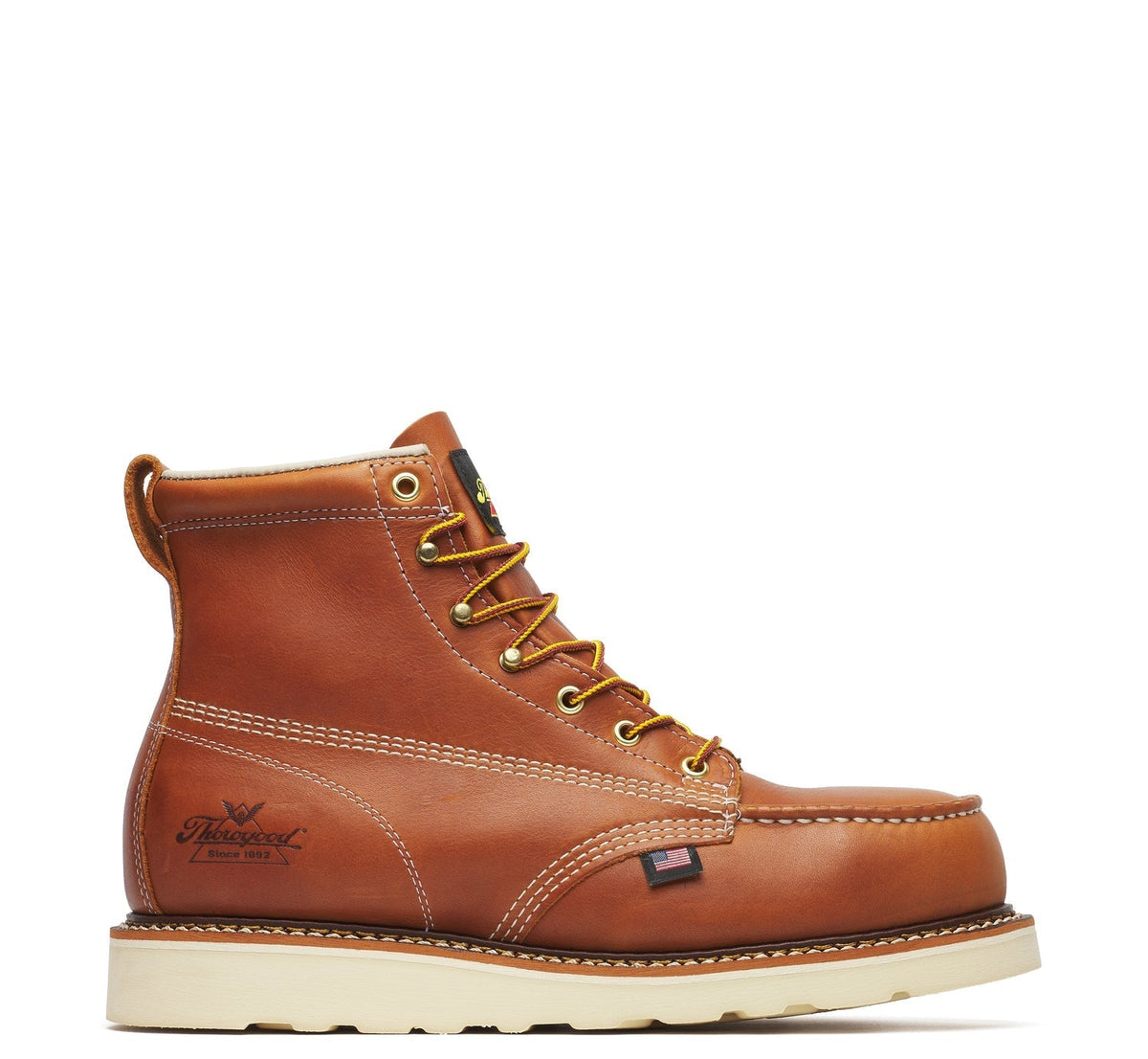 Thorogood Men's American Heritage MAXWear Wedge 6" Steel Toe Work Boot_Tobacco Work Boots Thorogood Tobacco 10 2E