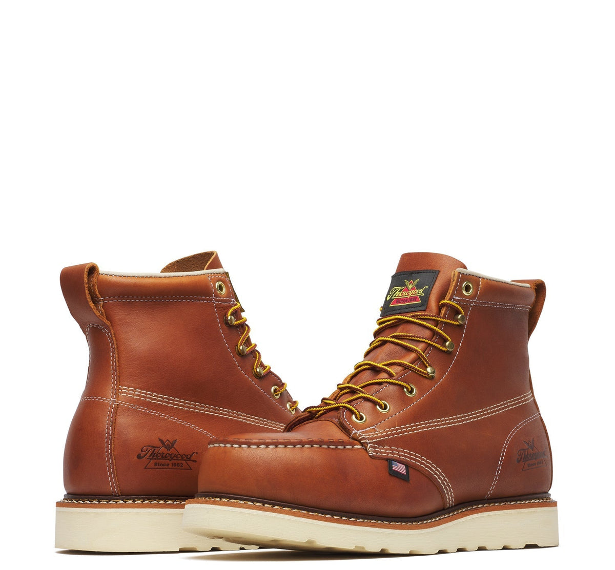 Thorogood Men's American Heritage MAXWear Wedge 6" Steel Toe Work Boot_Tobacco Work Boots Thorogood