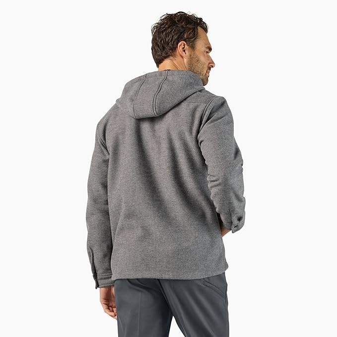 Dickies Men's DWR Bonded Relaxed Fit Snap-Up Hooded Shirt Jac - Work World - Workwear, Work Boots, Safety Gear