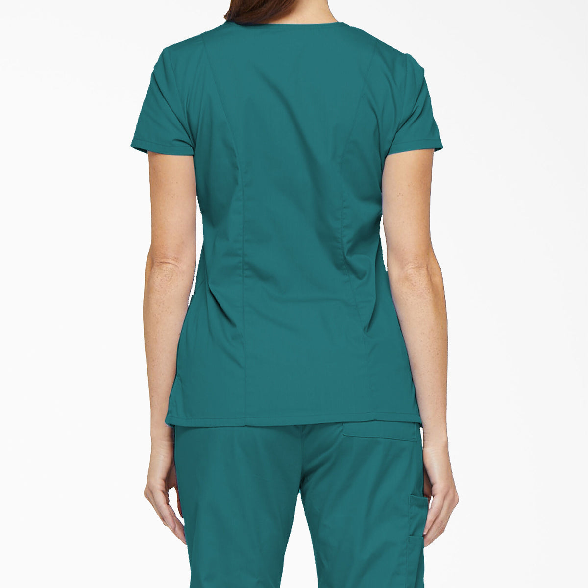 Dickies Women&#39;s EDS Signature V-Neck Scrub Top_Teal Blue - Work World - Workwear, Work Boots, Safety Gear