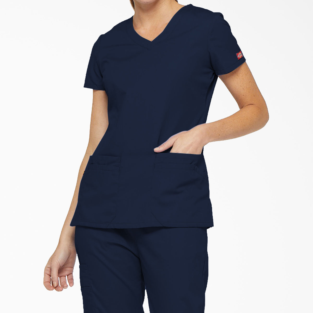 Dickies Women&#39;s EDS Signature V-Neck Scrub Top_Navy - Work World - Workwear, Work Boots, Safety Gear