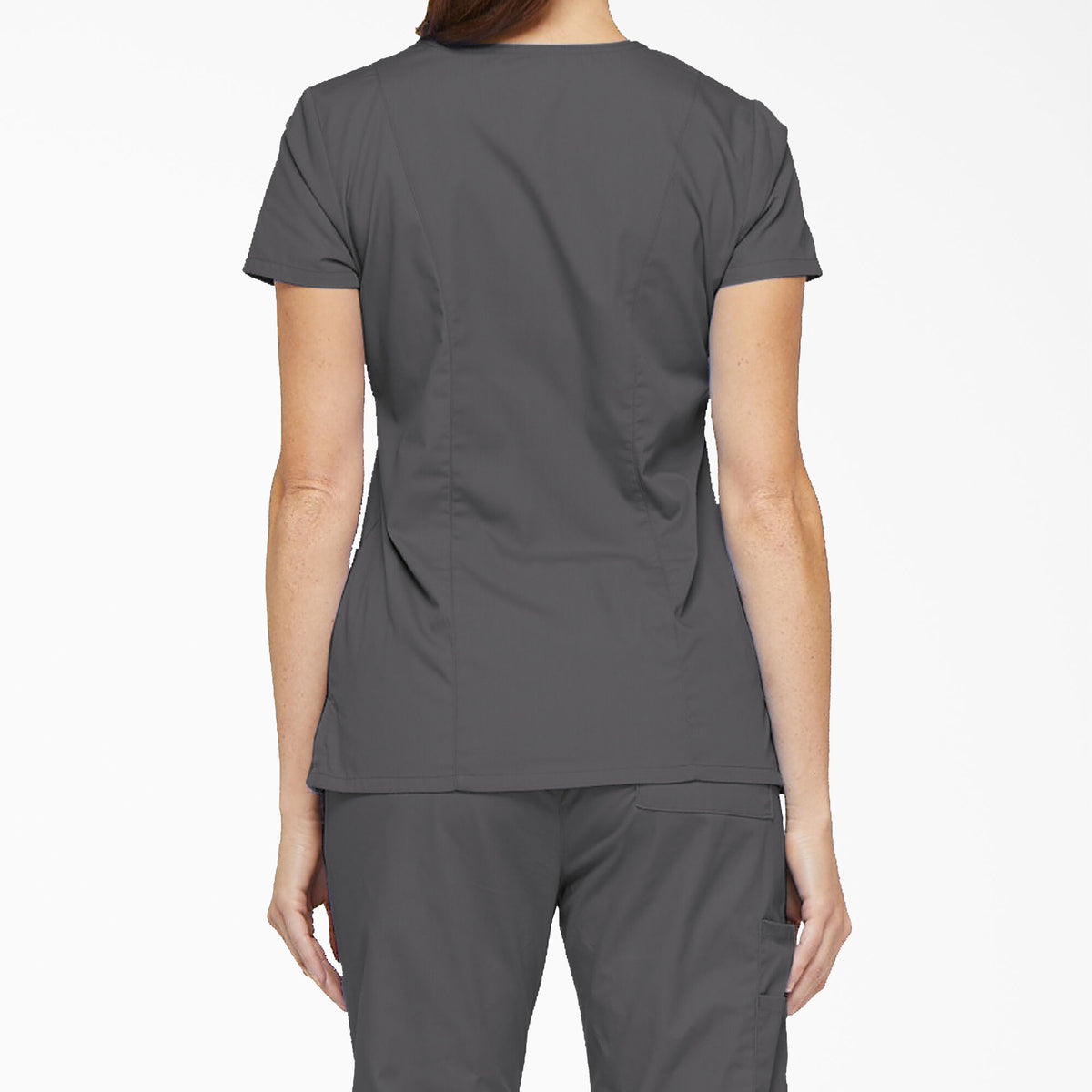 Dickies Women&#39;s EDS Signature V-Neck Scrub Top_Pewter - Work World - Workwear, Work Boots, Safety Gear
