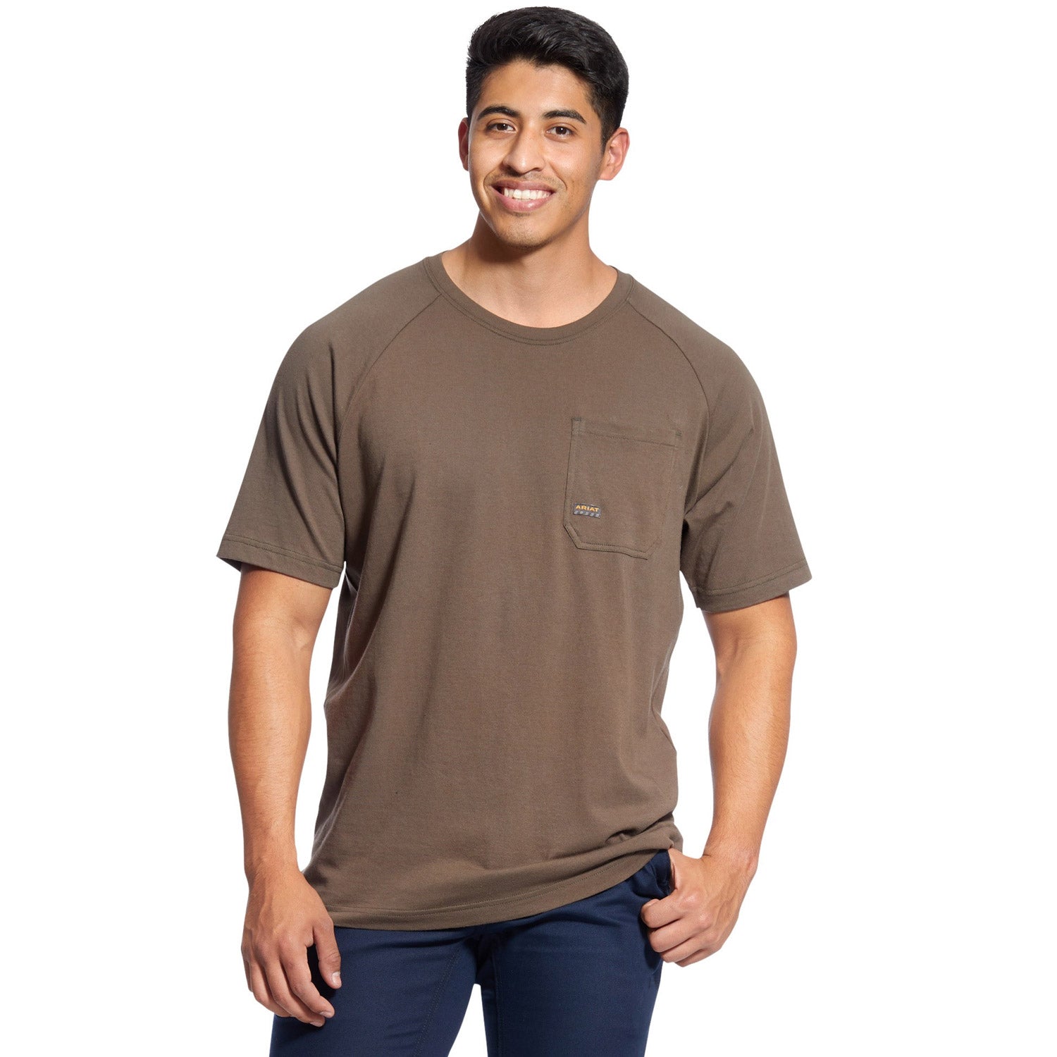 Ariat Men's Rebar CottonStrong T-Shirt_Moss - Work World - Workwear, Work Boots, Safety Gear