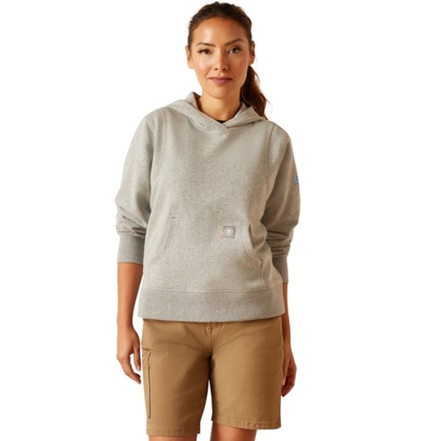 Ariat Women's Rebar Lightweight Cropped Logo Sleeve Hoodie - Work World - Workwear, Work Boots, Safety Gear