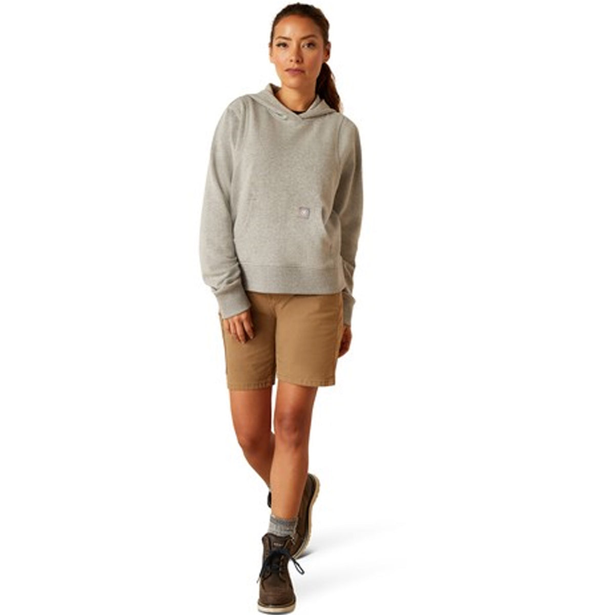 Ariat Women&#39;s Rebar Lightweight Cropped Logo Sleeve Hoodie - Work World - Workwear, Work Boots, Safety Gear