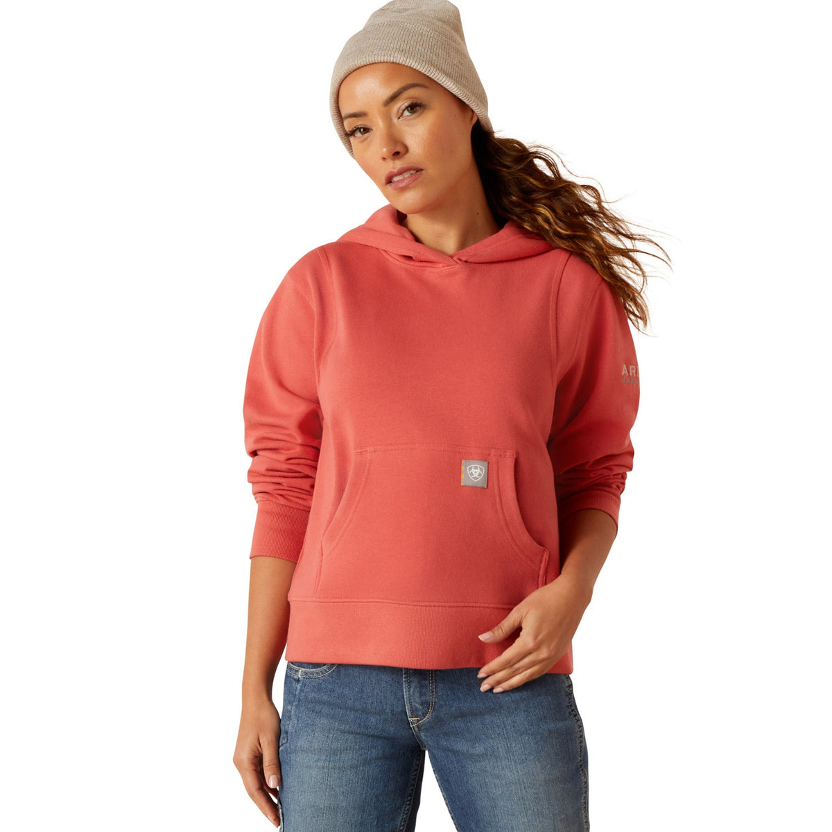 Ariat Women's Rebar Lightweight Cropped Hoodie Sweatshirts & Hoodies Ariat Mineral Red L Reg