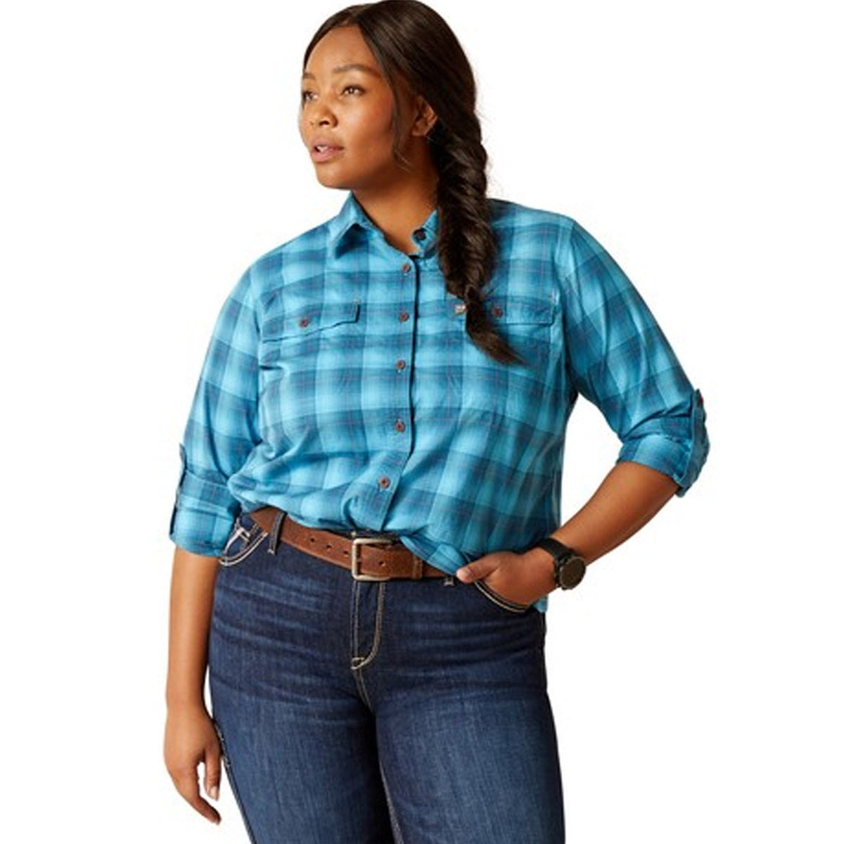 Ariat Women's Rebar Made Tough DuraStretch Button-Down Work Shirt Work Shirts Ariat