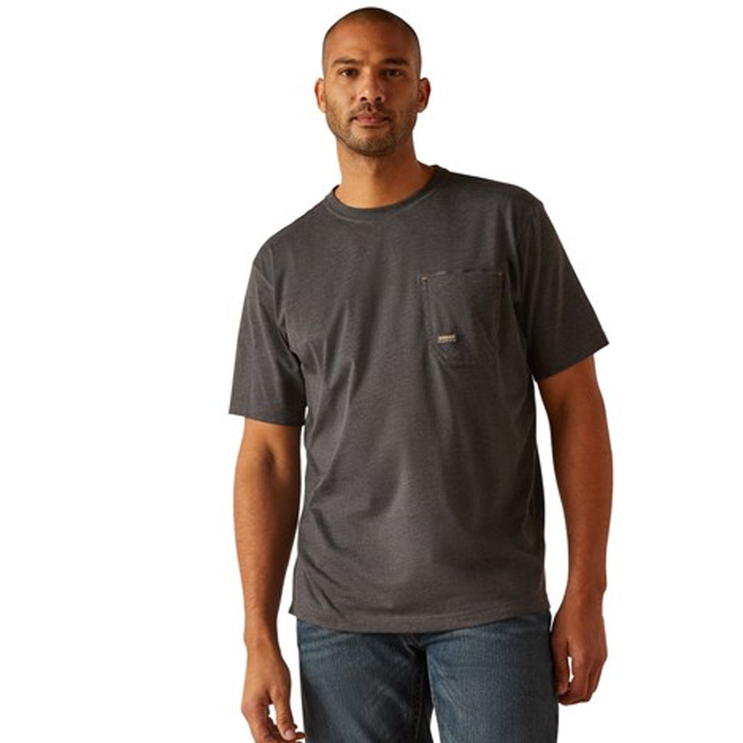 Ariat Rebar T-Shirt Uomo In Cotone Resistente Con Incudine, Colore Slavato, Per Lavoro E Tempo Libero