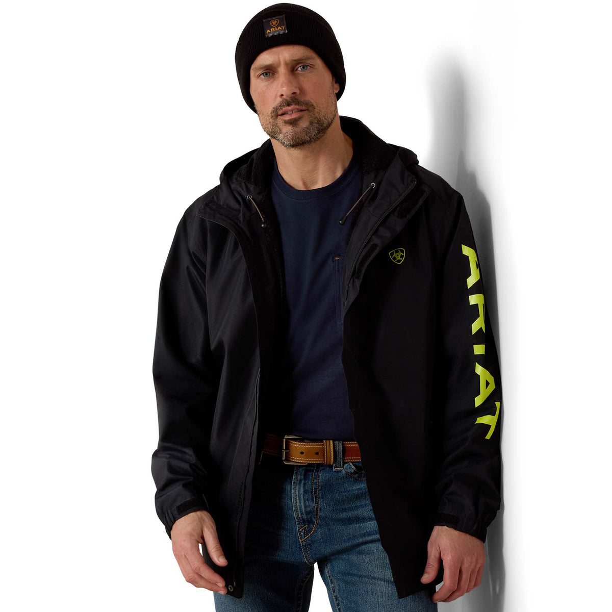 Ariat Men's Rebar Stormshell Logo Waterproof Jacket Jackets & Coats Ariat Black 2XL Reg