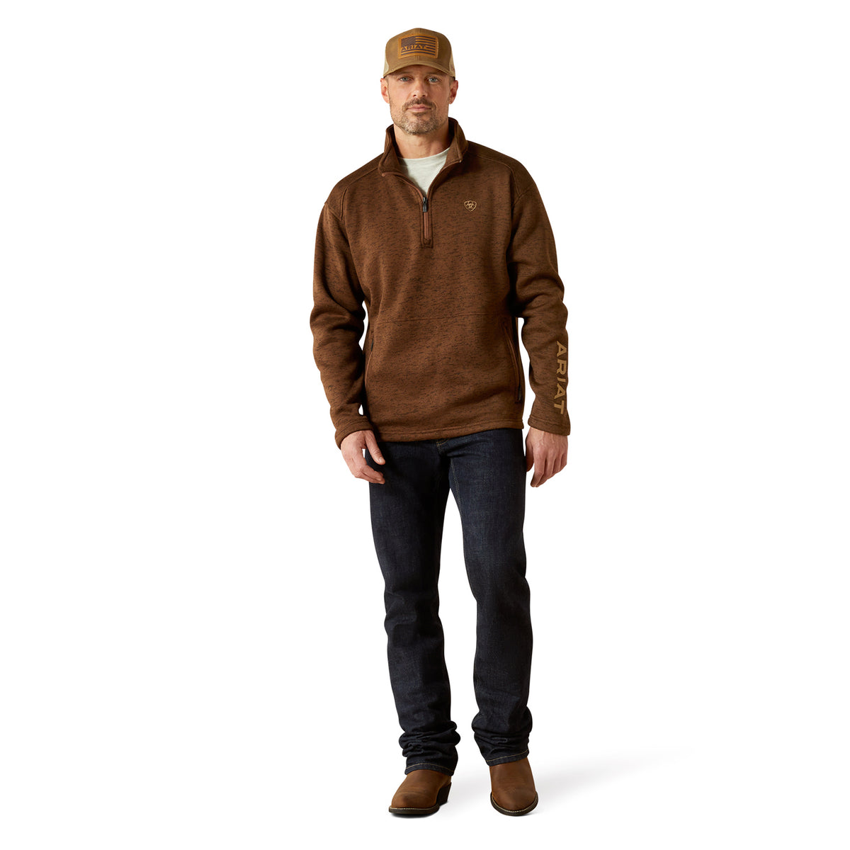 Ariat Men's Caldwell Logo 1/4 Zip Sweater Sweatshirts & Hoodies Ariat