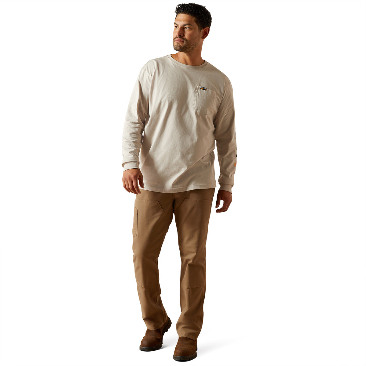 Ariat Men's Rebar Cotton Strong Standard Logo Pocket T-Shirt Long Sleeve T-Shirts Ariat