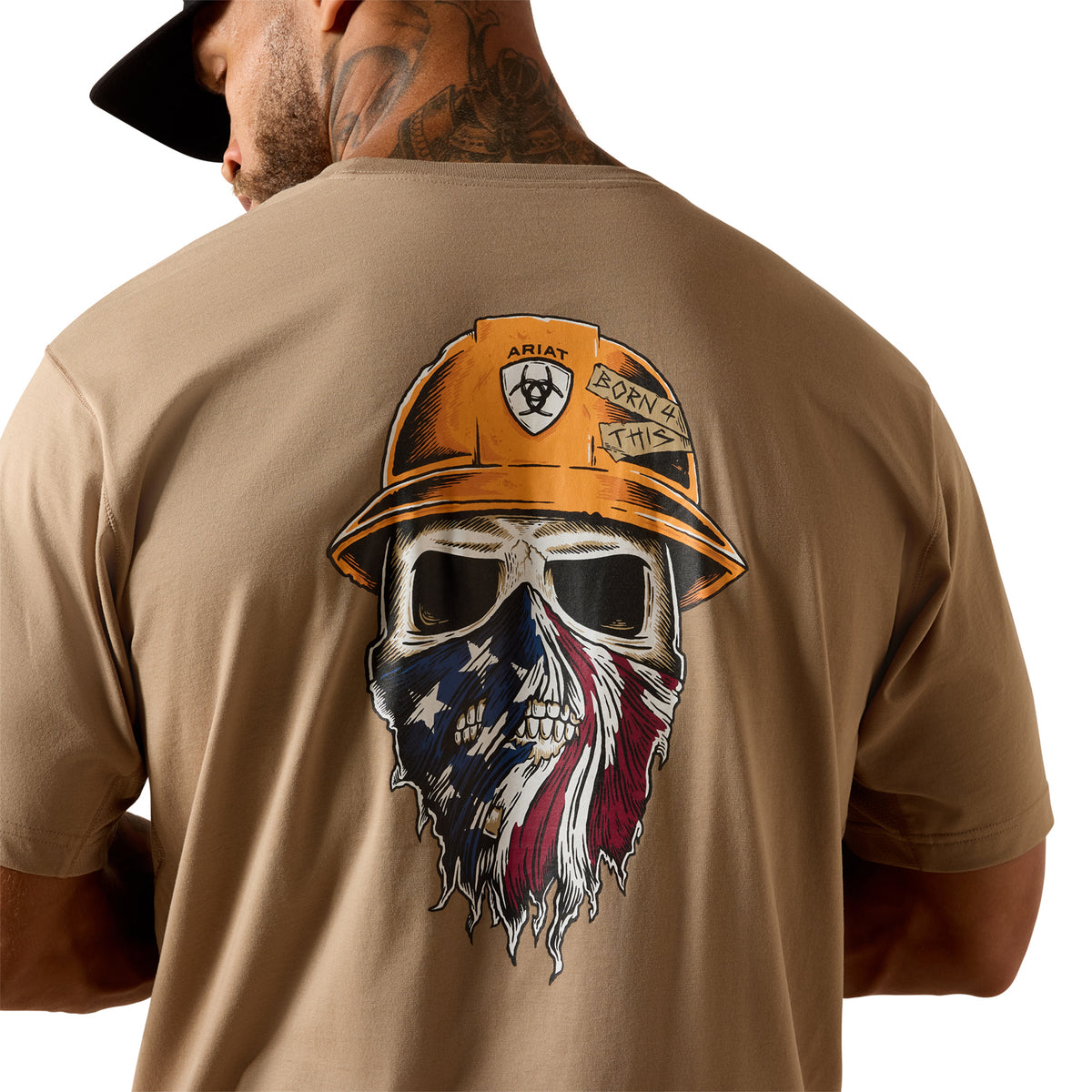 Ariat Men's Rebar Workman Born For This T-Shirt T-Shirts Ariat Greige 2XL Reg