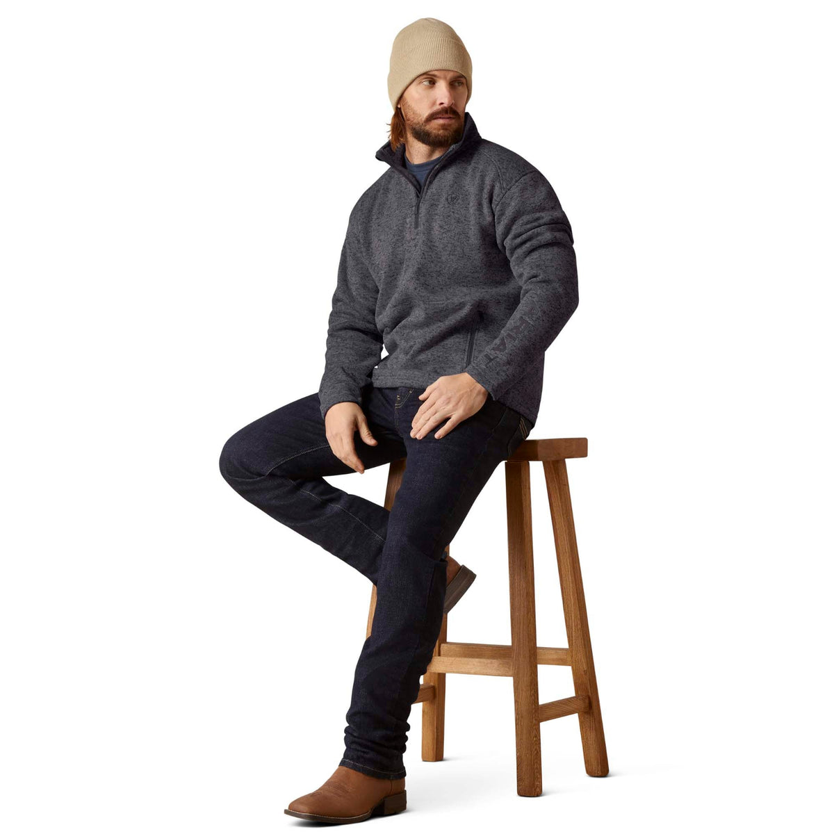 Ariat Men's Caldwell Logo 1/4 Zip Sweater Sweatshirts & Hoodies Ariat