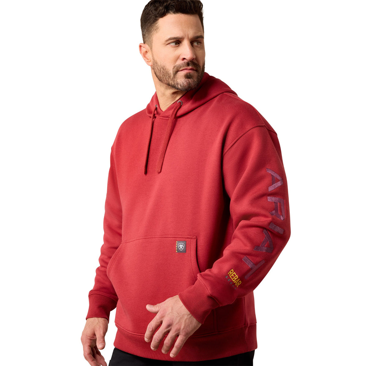 Ariat Men's Rebar Workman Graphic Hoodie Sweatshirts & Hoodies Ariat Brick Red/Burgundy 2XL Reg