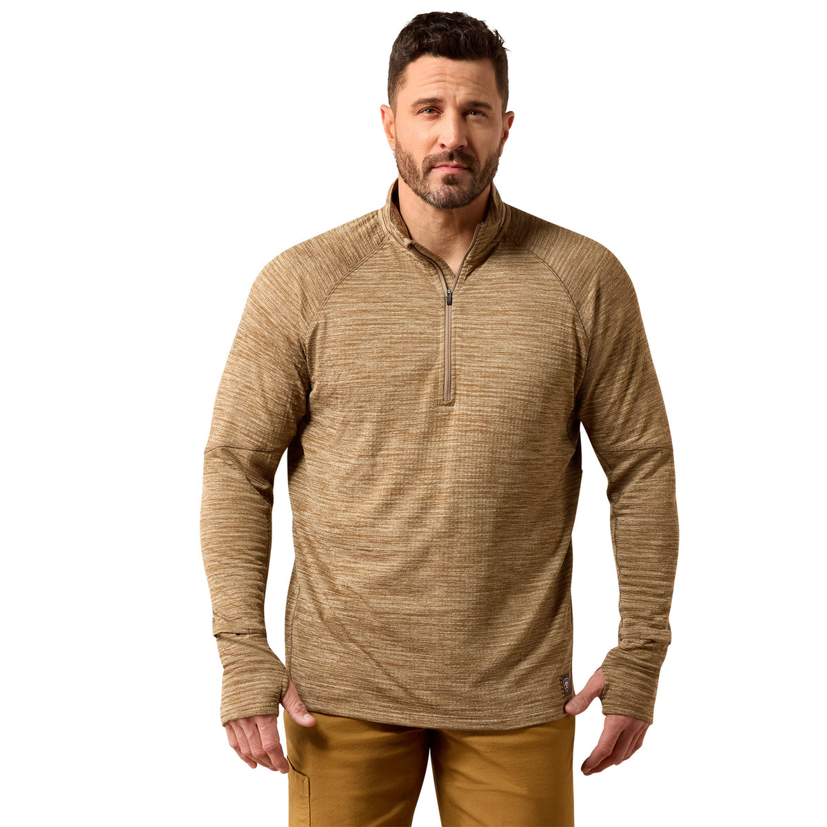 Ariat Men's Rebar Gridwork Baselayer 1/4 Zip Long Sleeve T-Shirt