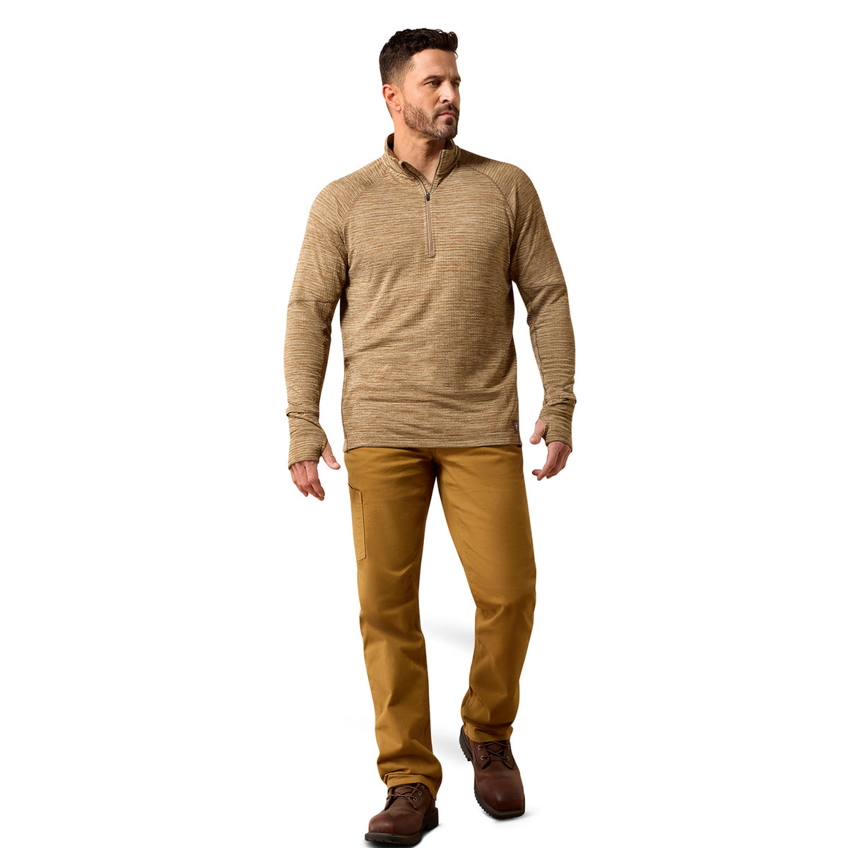 Ariat Men's Rebar Gridwork Baselayer 1/4 Zip Long Sleeve T-Shirt