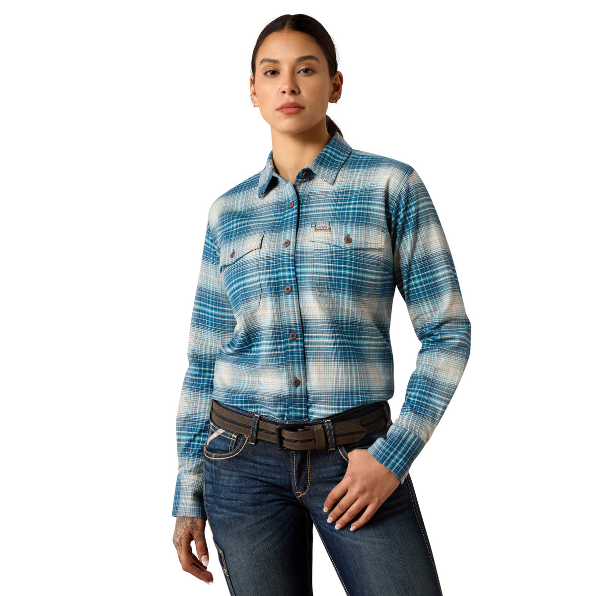Ariat Women's Flannel Durastretch Long Sleeve Work Shirt