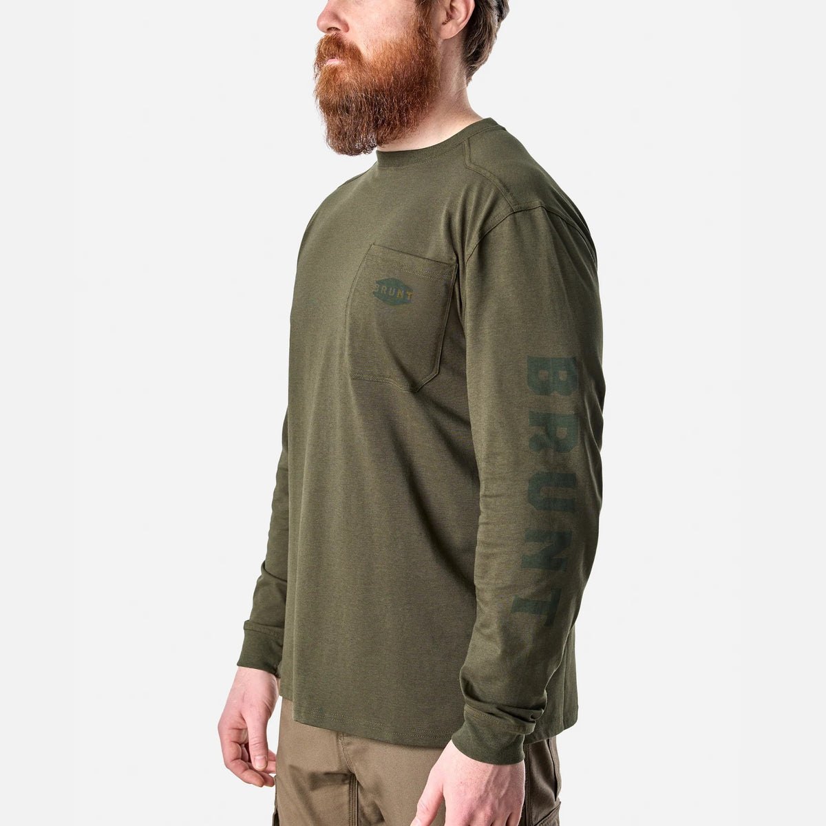 BRUNT Men's The Martin Utility Pocket Logo Long Short T-Shirt