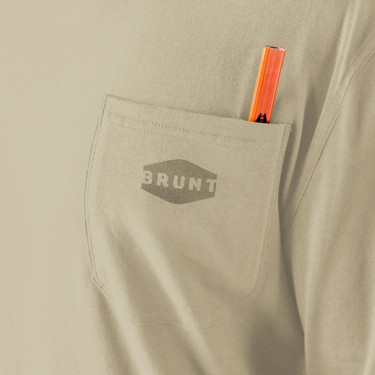 BRUNT Men's The Martin Utility Pocket Logo Long Short T-Shirt Long Sleeve T-Shirts BRUNT