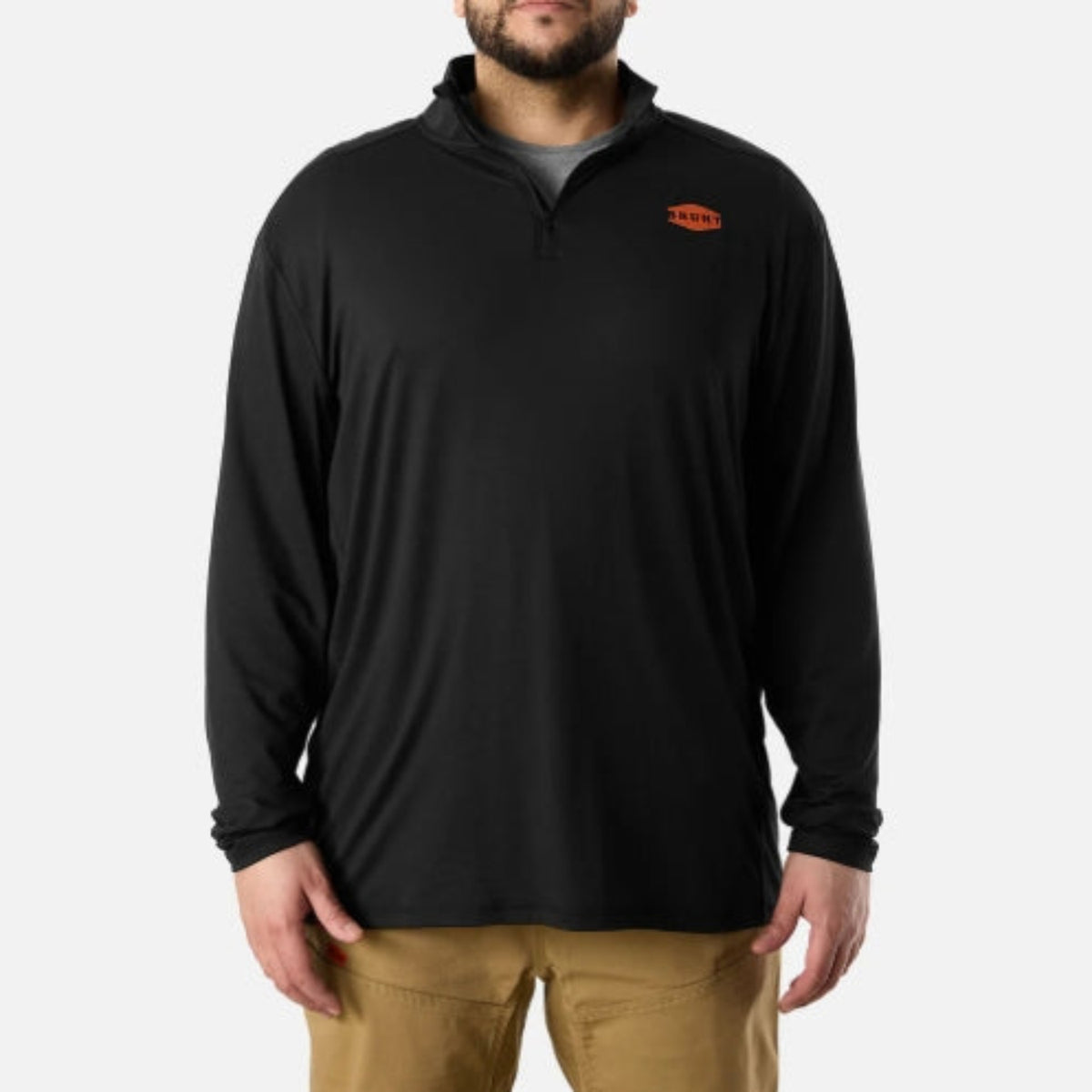 BRUNT Men's Mckenna Tech Quarter Zip Long Sleeve T-Shirt Work Shirts BRUNT Black 2XL Reg