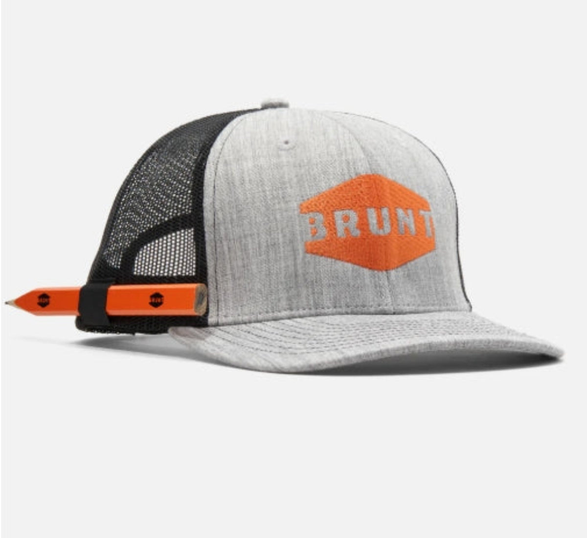BRUNT Men's Curved Brim Pencil Holder Snapback Cap Hats & Caps BRUNT Grey OS