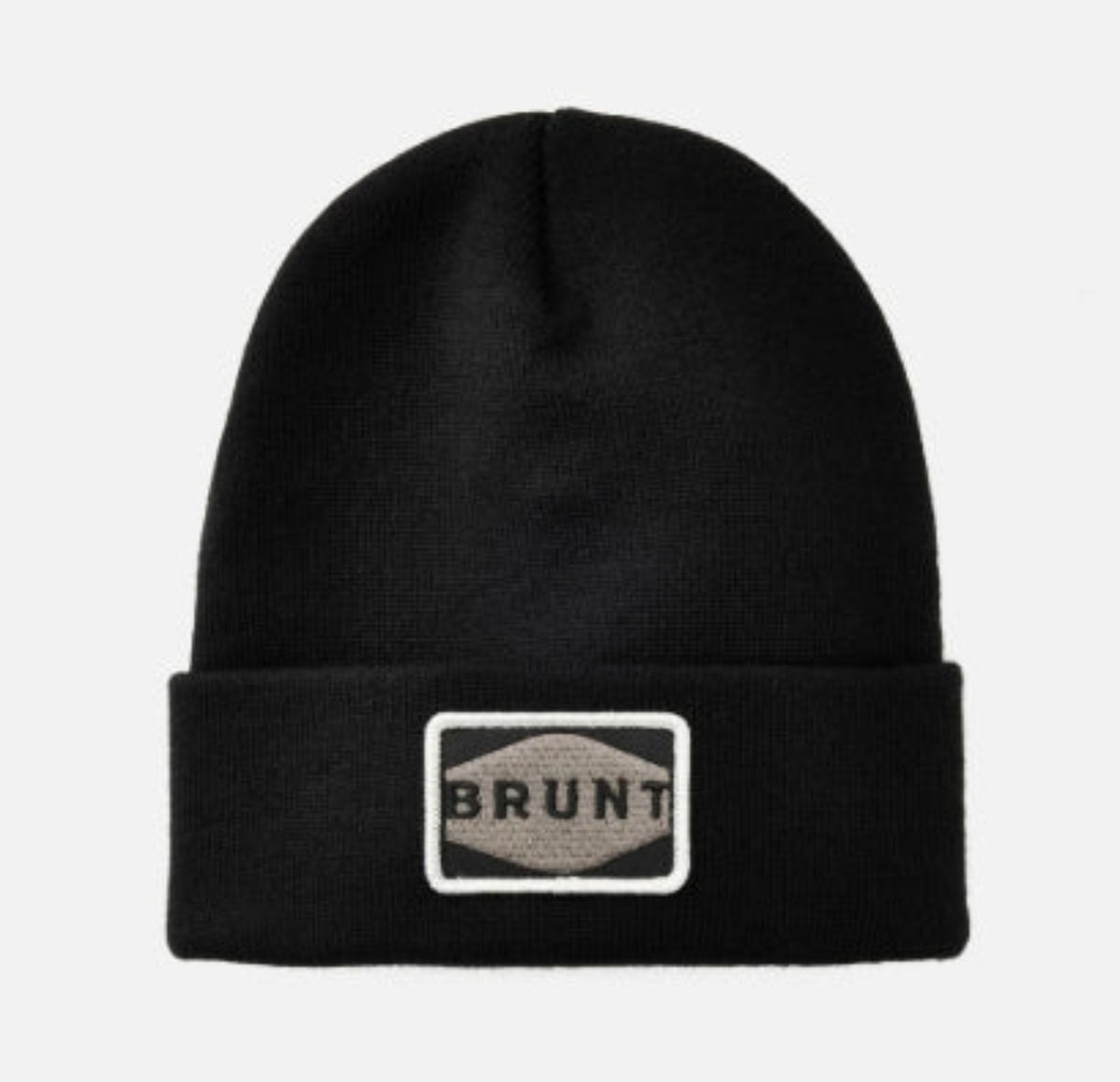 BRUNT Men's Cuffed Embroidered Logo Acrylic Beanie Hats & Caps BRUNT Black OS