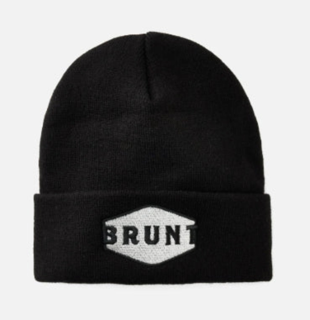 BRUNT Men's Cuffed Embroidered Logo Acrylic Beanie Hats & Caps BRUNT Black/Silver OS