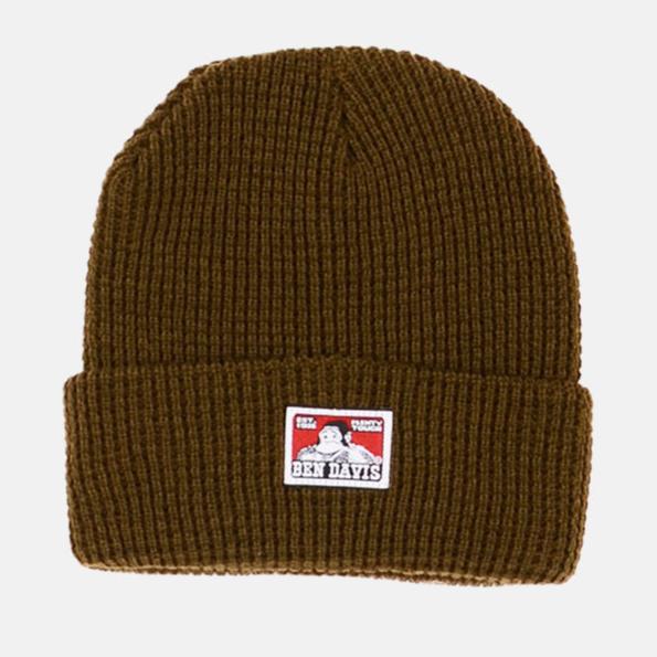 Ben Davis Waffle Knit Logo Patch Cuffed Beanie - Work World - Workwear, Work Boots, Safety Gear
