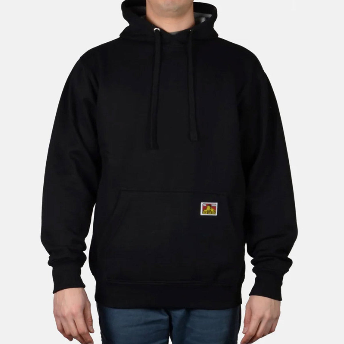 Ben Davis Men's Heavyweight Logo Patch Hooded Sweatshirt Sweatshirts & Hoodies Ben Davis Black 2XL Reg