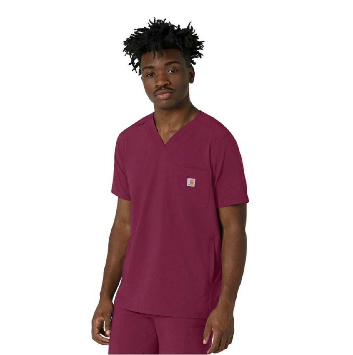 Carhartt Men's Force Cross Flex V-Neck Scrub Top Scrubs Carhartt Wine 2XL Reg