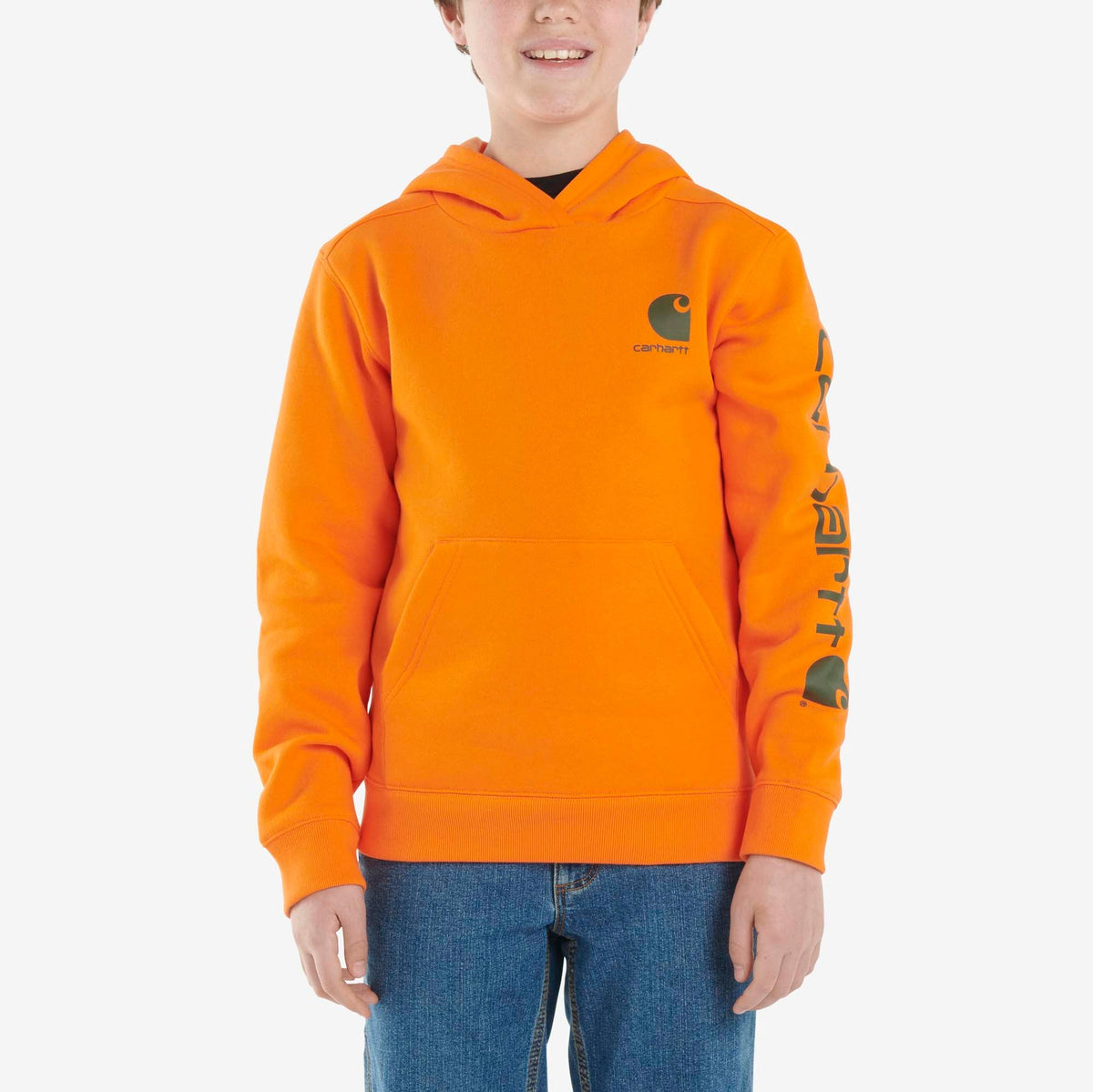 Carhartt Boys' Long Sleeve Graphic Sweatshirt Sweatshirts & Hoodies Carhartt Exotic Orange 4 Little Kid