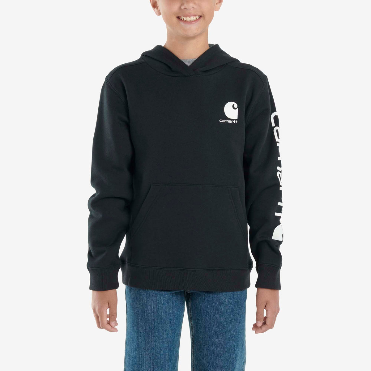 Carhartt Boys' Long Sleeve Graphic Sweatshirt Sweatshirts & Hoodies Carhartt Caviar Black 4 Little Kid