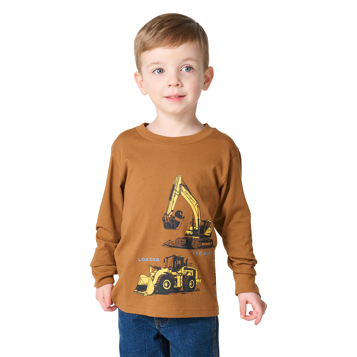Carhartt Kids' Construction Graphic Long Sleeve T-Shirt Long Sleeve T-Shirts Carhartt Carhartt Brown 12M Infant